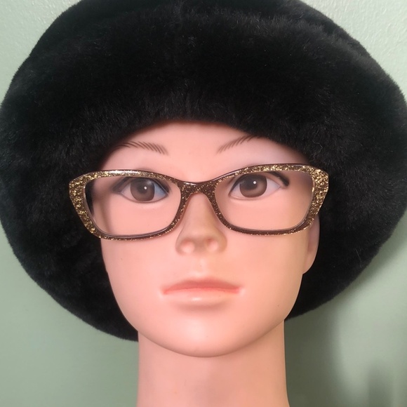 Dolce Gabbana Gold Glitter RX Eyeglasses with Case - Picture 1 of 9